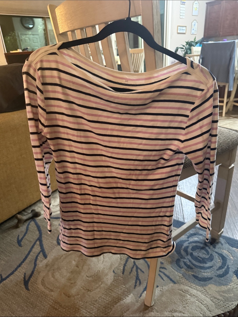 Caslon Pink and Black Striped Short-Sleeve Tee